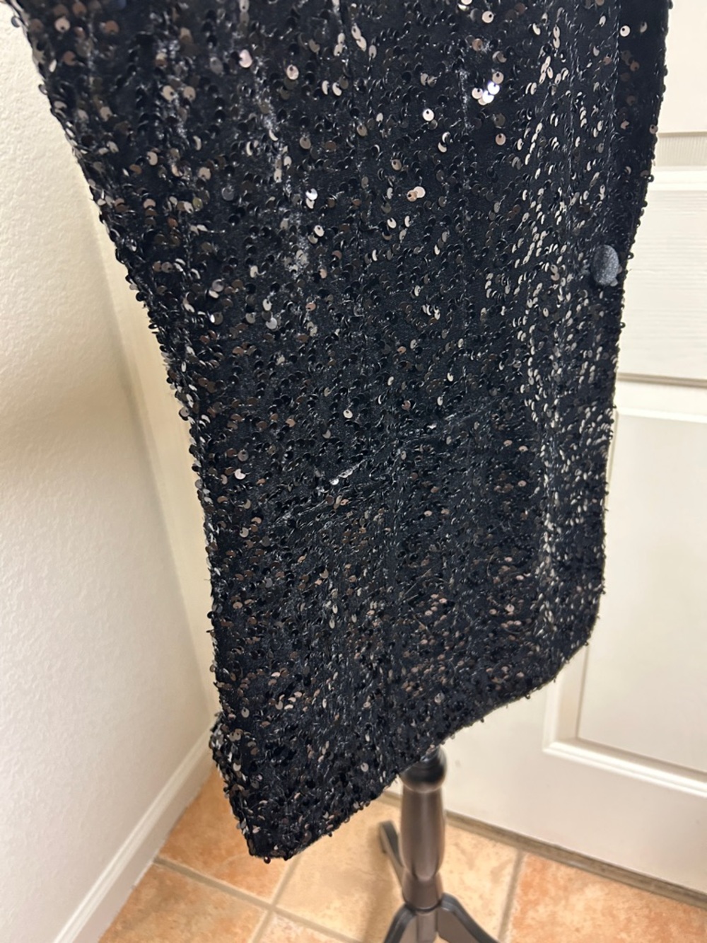 Joan Rivers Red Carpet Sequin Boyfriend Blazer, Size XL, Black - Picture 5 of 11